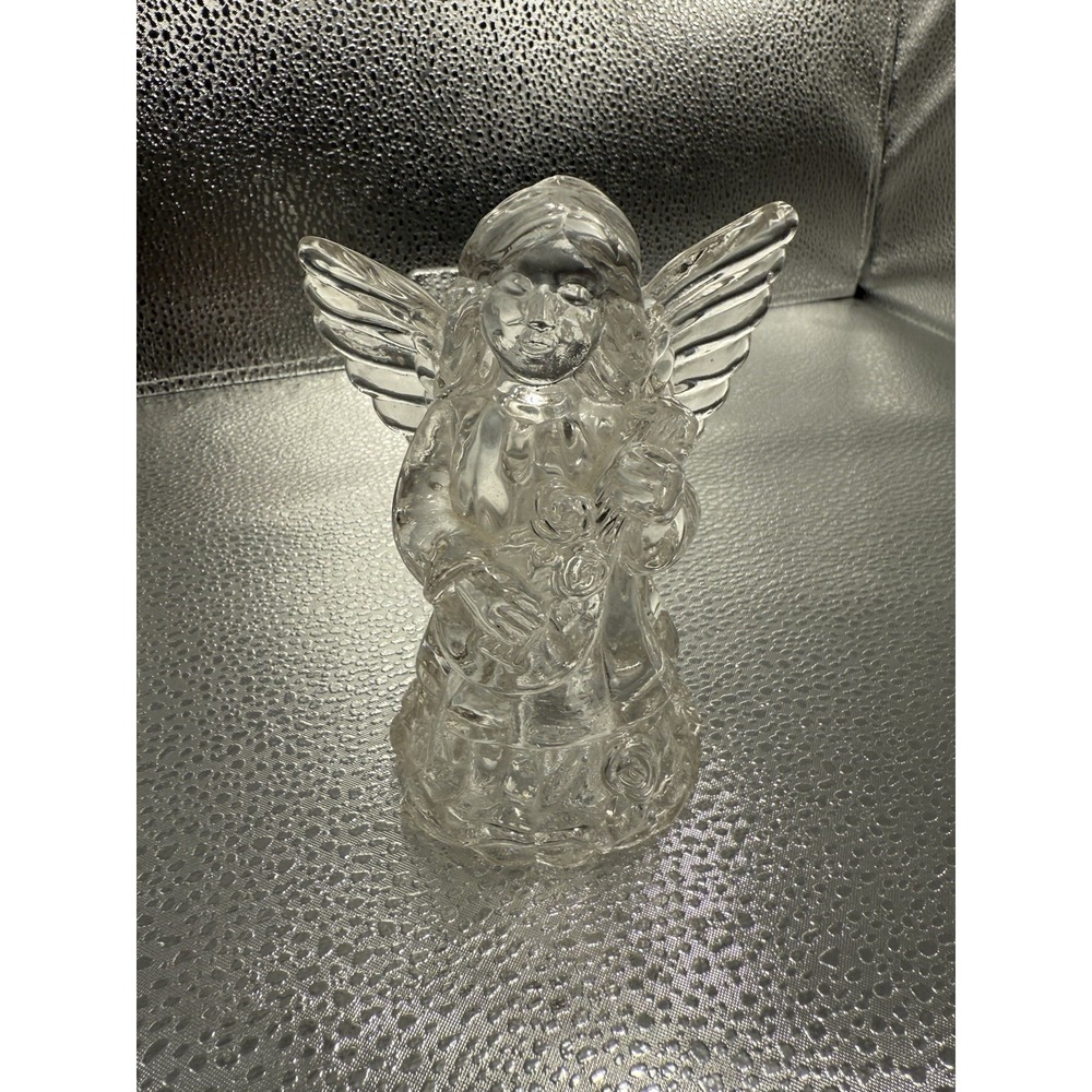 Playing‎ Instrument Angel Figurine  Clear Glass